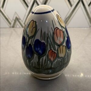 Polish pottery tulip unikat Ceramic Egg Decor